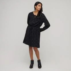 Khoko Collection Women's Printed Viscose Dress Black, White & Spot -Savannah Shop BP644545001 blk wht spt