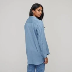 Khoko Collection Women's Tencel Shirt Blue Heaven -Savannah Shop BP644547001 blue heaven 3