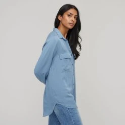 Khoko Collection Women's Tencel Shirt Blue Heaven