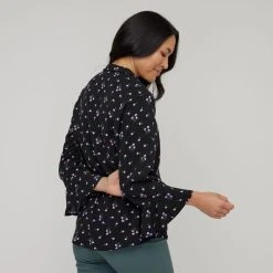 Savannah Women's Viscose Printed Collar Shirt Floral Print