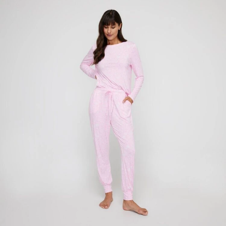 Sash & Rose Women's Bamboo Sleep Jogger Pink 3 Sash & Rose Women's Bamboo Sleep Jogger Pink