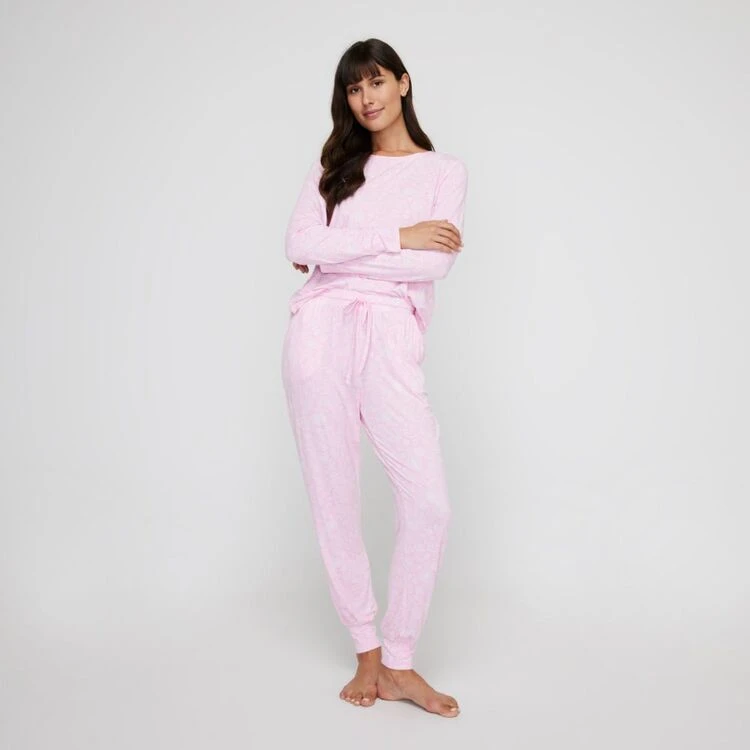 Sash & Rose Women's Bamboo Sleep Jogger Pink 8 Sash & Rose Women's Bamboo Sleep Jogger Pink - Image 6