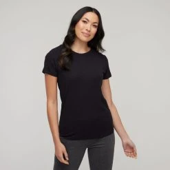 Savannah Short Sleeve Rib T-Shirt Black -Savannah Shop BP645575005 black