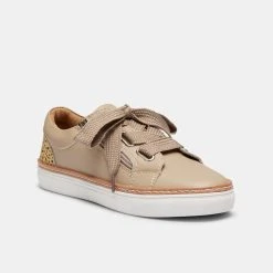 Savannah Women's Chicha Almond Toe Lace Up Casual Sneaker Taupe Combo -Savannah Shop BP645600010 tau combo 2