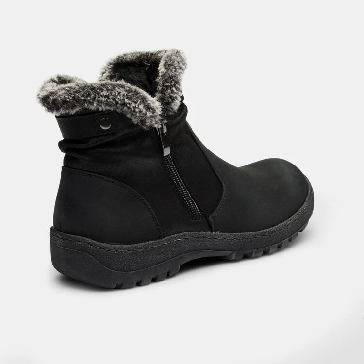 Savannah Women's Hippie Ruched Ankle Boot With Fur Black 3 Savannah Women's Hippie Ruched Ankle Boot With Fur Black