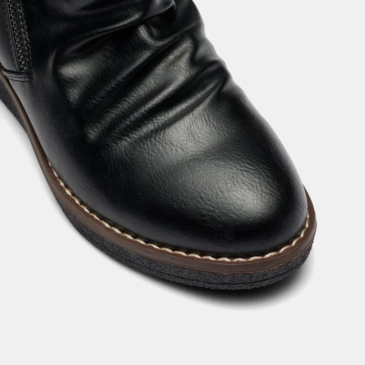 Savannah Women's Cleary 2 Ruched Ankle Boot With Fur Black 4 Savannah Women's Cleary 2 Ruched Ankle Boot With Fur Black - Image 2