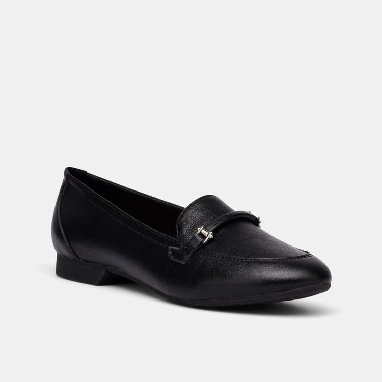 Natural Comfort Women's Almond Toe Hardware Loafer Black 5 Natural Comfort Women's Almond Toe Hardware Loafer Black - Image 3