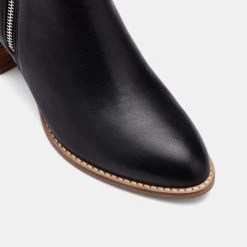 Natural Comfort Women's Holmes Block Heel Zip Ankle Boot Black