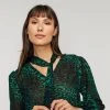 Jane Lamerton Animal Tuck Blouse Green Floral -Savannah Shop BP645788001 grn flor 5