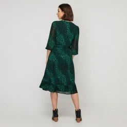 Jane Lamerton Animal Wrap Dress Green Floral -Savannah Shop BP645789001 grn flor 2