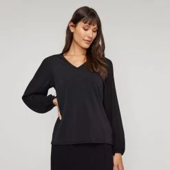 Jane Lamerton Pleat Front Top Black -Savannah Shop BP645790003 black