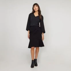 Jane Lamerton Pleat Front Top Black -Savannah Shop BP645790003 black 3