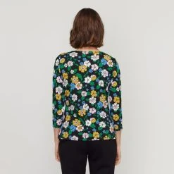 Jane Lamerton Retro Floral Jersey Twist Neck Top Multicoloured -Savannah Shop BP645792004 multi msc 2