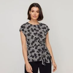 Jane Lamerton Side Tie Jersey Top Animal