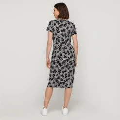 Jane Lamerton Side Ruffle Jersey Dress Animal -Savannah Shop BP645794001 animal 2