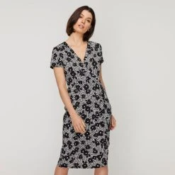 Jane Lamerton Side Ruffle Jersey Dress Animal -Savannah Shop BP645794001 animal