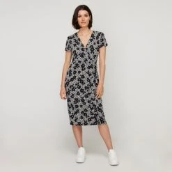 Jane Lamerton Side Ruffle Jersey Dress Animal -Savannah Shop BP645794001 animal 3