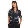 Khoko Smart Tie Neck Soft Blouse Black Floral Black Floral -Savannah Shop BP646100002 blk flor 5