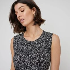 Khoko Smart Women's Arrow Sleeveless Flared Jersey Dress Black 8 Khoko Smart Women's Arrow Sleeveless Flared Jersey Dress Black -Savannah Shop BP646110008 black 4