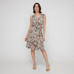 Khoko Smart Women's Wrap Front Jersey Sleeveless Dress Magnolia -Savannah Shop BP646114002 magnolia 3