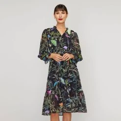 Leona Edmiston Ruby Leona Edmiston Butterfly Tie Neck Frill Dress Butterfly 11 Leona Edmiston Ruby Leona Edmiston Butterfly Tie Neck Frill Dress Butterfly -Savannah Shop BP646118001 butterfly