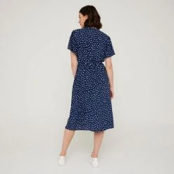 Savannah Spot Print Dress Blue Spot -Savannah Shop BP646505001 blue spot 2