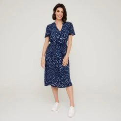 Savannah Spot Print Dress Blue Spot -Savannah Shop BP646505001 blue spot