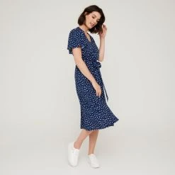 Savannah Spot Print Dress Blue Spot -Savannah Shop BP646505001 blue spot 3