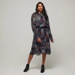 JB Jayson Brunsdon Jayson Brunsdon Shirred Waist Dress Shadow -Savannah Shop BP646834001 shadow