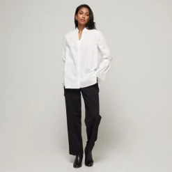 JB Jayson Brunsdon Jayson Brunsdon Flared Sleeve Shirt White -Savannah Shop BP646839001 white 3