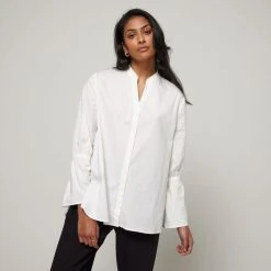 JB Jayson Brunsdon Jayson Brunsdon Flared Sleeve Shirt White