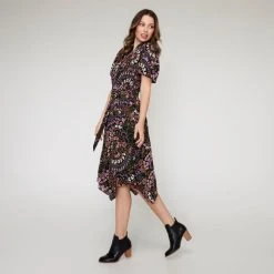 Stella Winter Paisley Asymmetric Dress Paisley Print