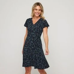 Khoko Smart Wrap Dress Black -Savannah Shop BP647305002 black