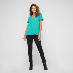 Khoko Smart Sweetheart Flutter Top Green Floral Green Floral 11 Khoko Smart Sweetheart Flutter Top Green Floral Green Floral -Savannah Shop BP647500001 grn flor