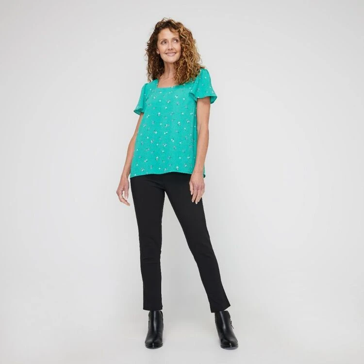 Khoko Smart Sweetheart Flutter Top Green Floral Green Floral 7 Khoko Smart Sweetheart Flutter Top Green Floral Green Floral - Image 5