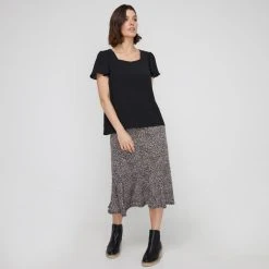 Khoko Smart Sweetheart Flutter Top Black Black