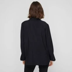 Khoko Smart Split Cuff Shirt Black Black -Savannah Shop BP647582002 black 2