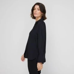 Khoko Smart Split Cuff Shirt Black Black