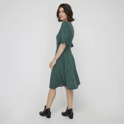 Khoko Smart Women's Jersey Bell Sleeve Dress Spot Jade -Savannah Shop BP647584002 spot jade 2