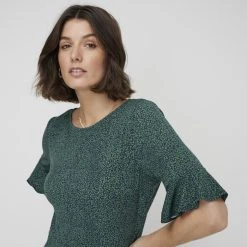 Khoko Smart Women's Jersey Bell Sleeve Dress Spot Jade -Savannah Shop BP647584002 spot jade 3